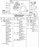Crankcase Cover Lubrication Diagram and Parts List for  Briggs and Stratton Engine